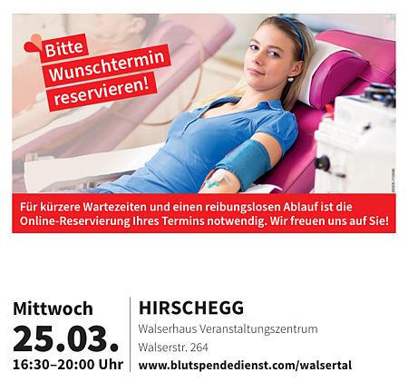 Blutspende Walsertal